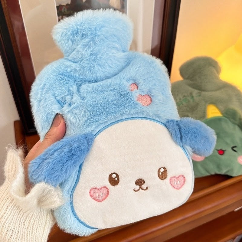 Cute 1000ml PVC Hot Water Bags / Bottles with Plush Cover