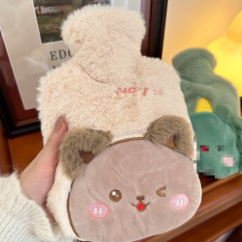 Cute 1000ml PVC Hot Water Bags / Bottles with Plush Cover
