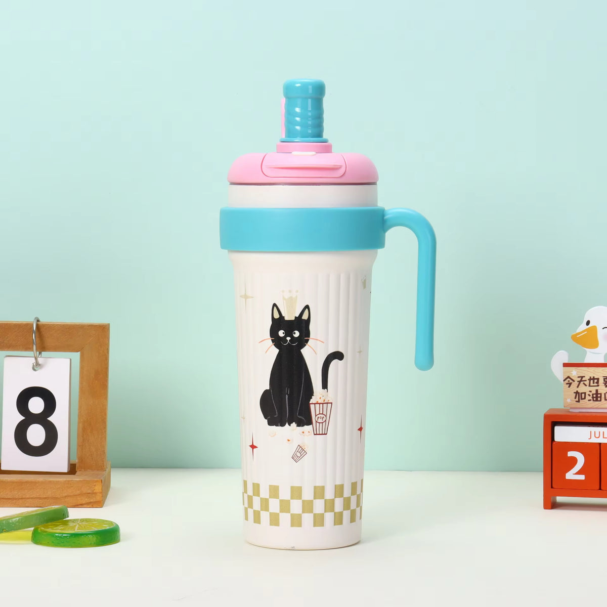 Cute 750ml Cartoon Premium Stainless Steel 316 Insulated Thermal Vacuum Cup Tumbler Sri Lanka