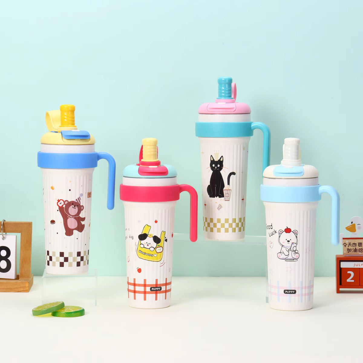 Cute 750ml Cartoon Premium Stainless Steel 316 Insulated Thermal Vacuum Cup Tumbler Sri Lanka
