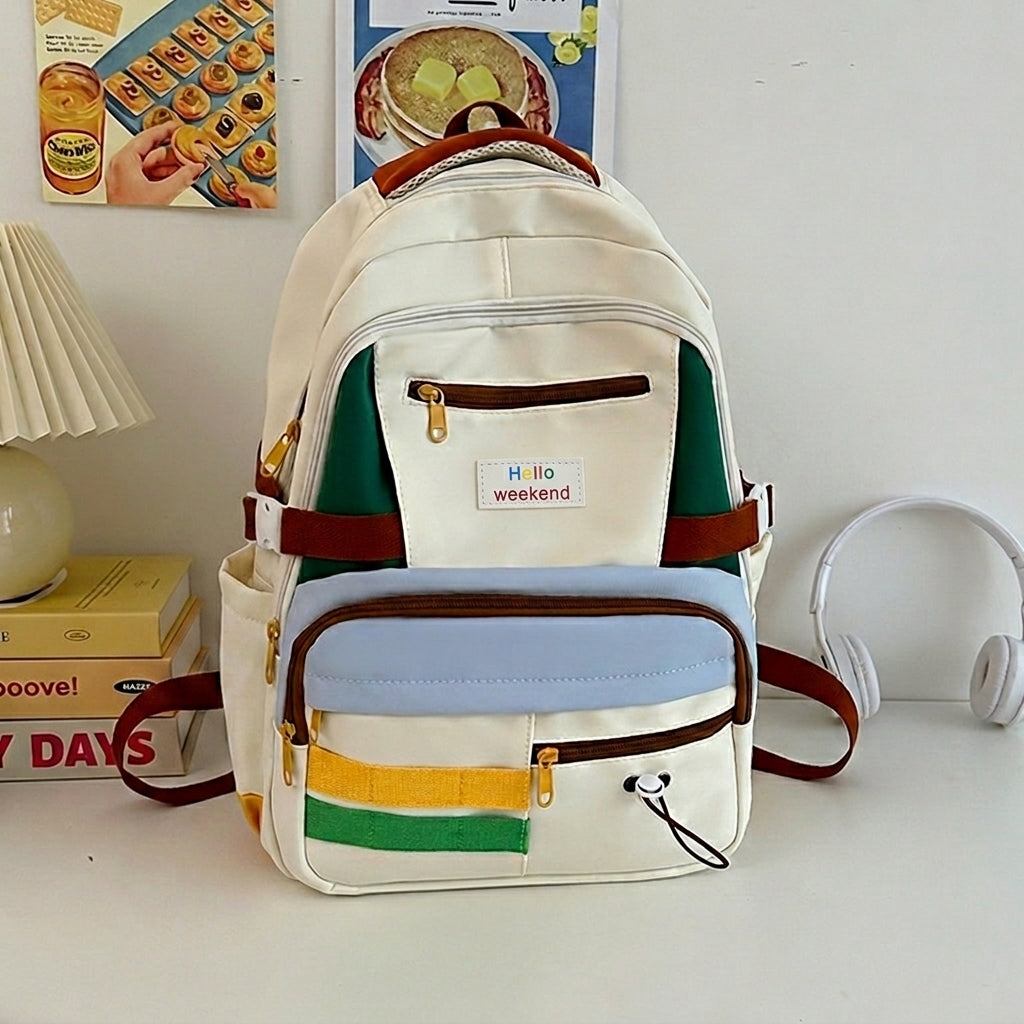 Cute Premium Waterproof College Style Multi-pocket Trendy Student Backpack Sri Lanka