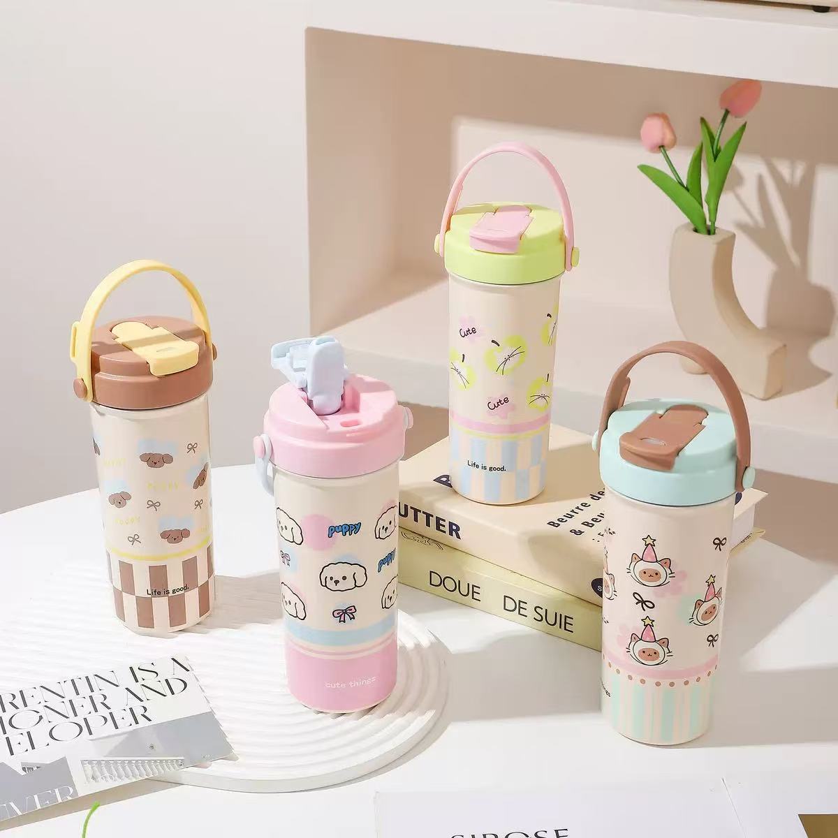 Cute Portable 600 ml Stainless Steel Insulated Thermal Vacuum Cup Tumbler Sri Lanka