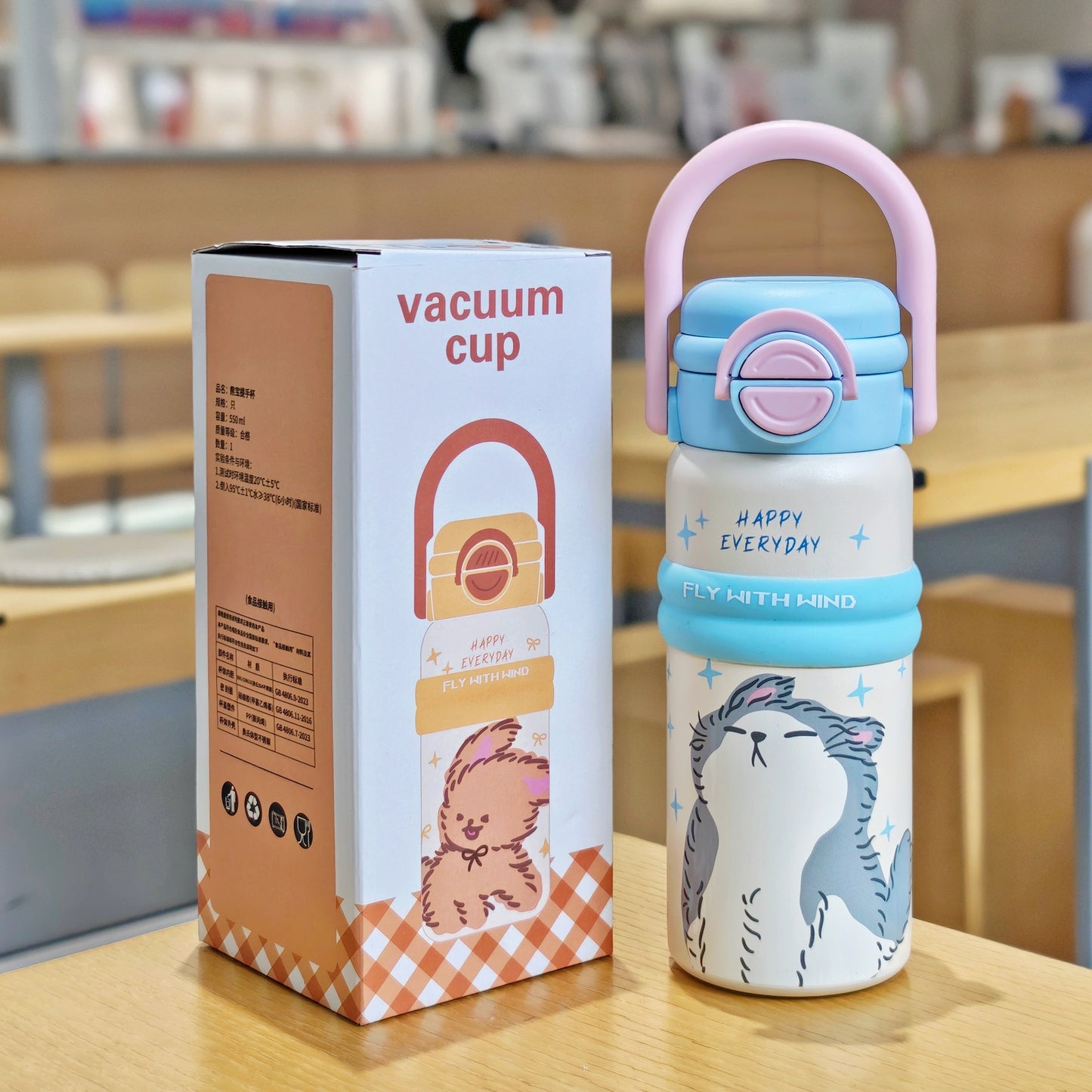 Cute Cartoon Premium Stainless Steel Insulated Thermal Vacuum Cup Tumbler 550ml
