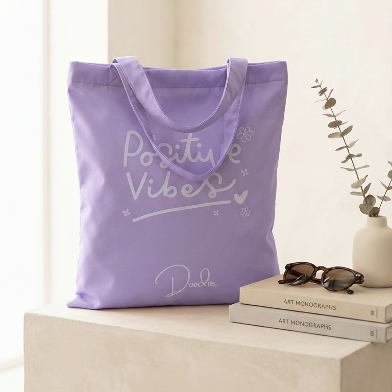 Premium Cute Waterproof Tote Bag "Positive Vibes" Theme