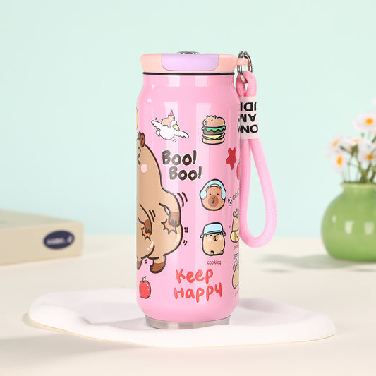 Cute Stainless Steel Insulated Cup with Outdoor Handle Tumbler 500ml